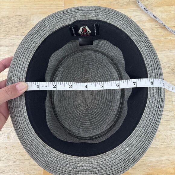 Jaxon Hats Toyo Straw Braid Pork Pie Hat Gray - Picture 10 of 11